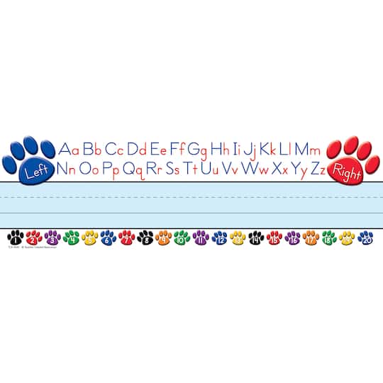 Colorful Paw Prints Alphabet Name Plates, 5 Packs